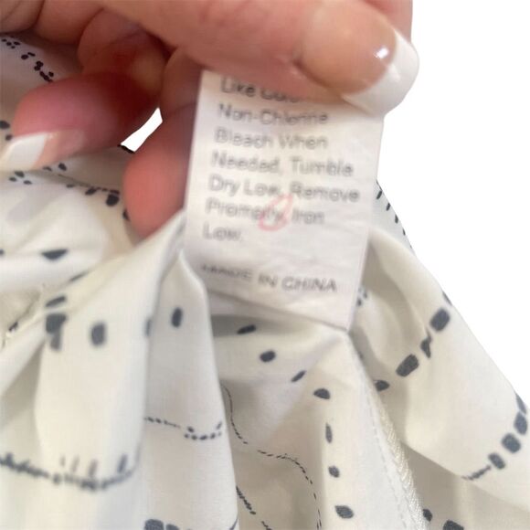 Women's Striped Midi Dress Embroidered Ruffle Trim Tiered Multicolor 2XL - Picture 5 of 12